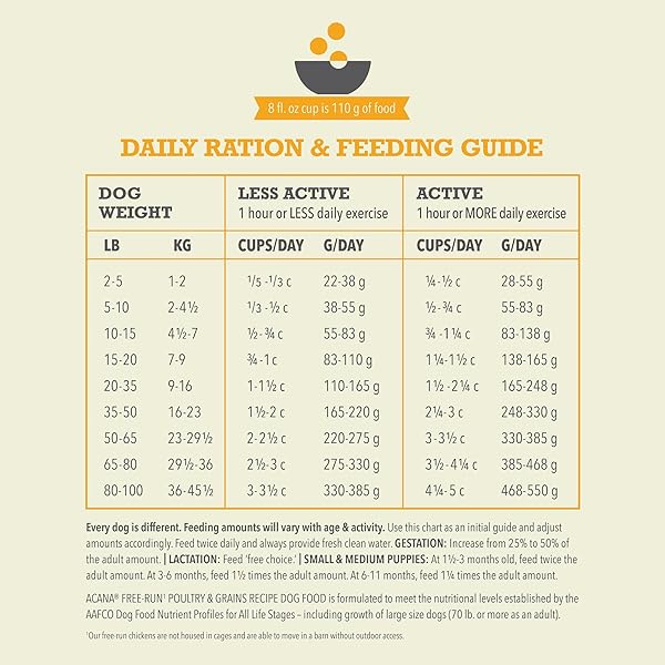 ACANA WHOLESOME GRAINS DRY DOG FOOD FREE-RUN POULTRY & GRAINS RECIPE WITH CAGE-FREE EGGS 4LB BAG