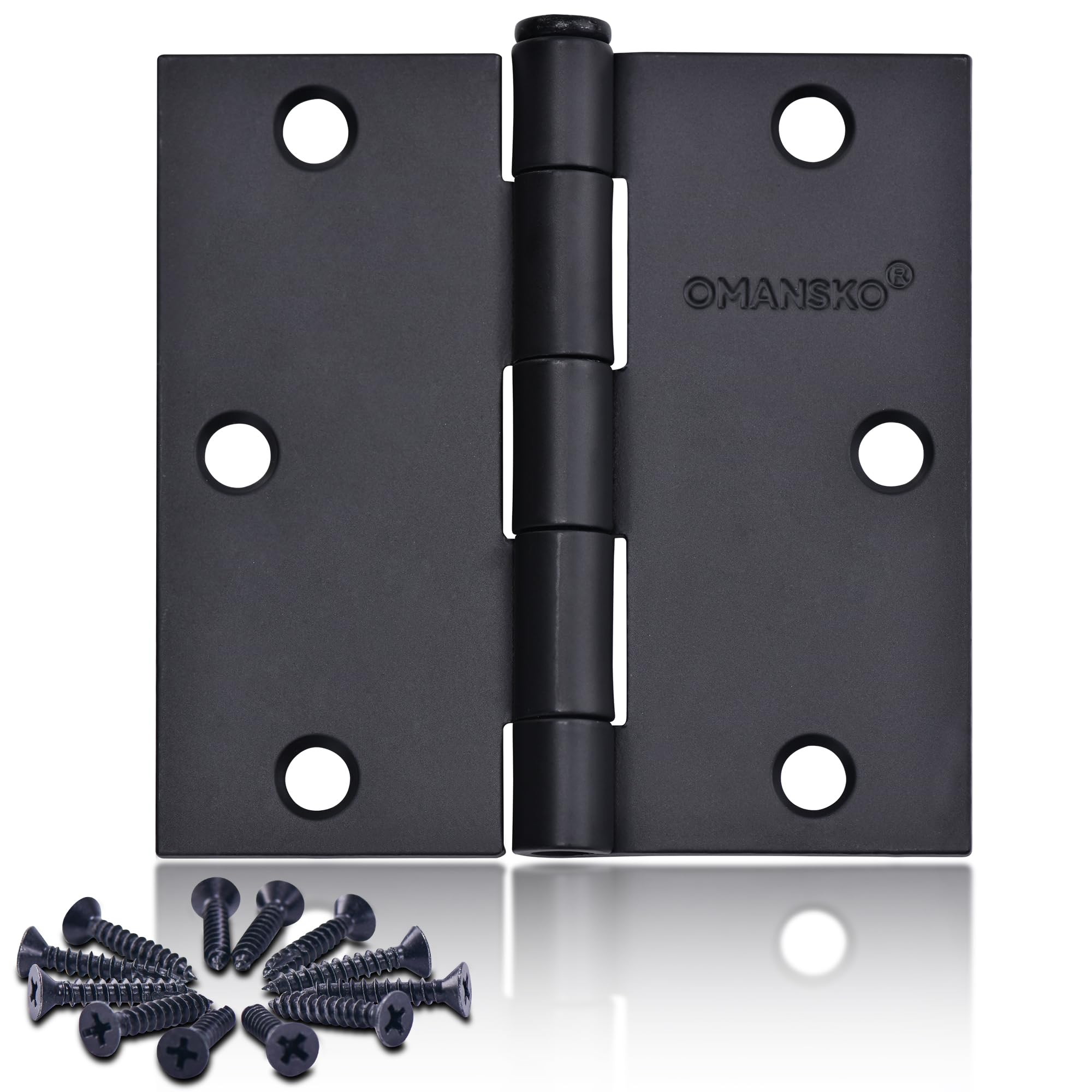 Photo 1 of 12 Pack Black Door Hinges, 3.5 x 3.5 Inch Black Hinges for Interior Doors 3 1/2 Inch Hinges for Residential Doors, Square Corners Interior Door Hinges for Standard Flat/Bedroom