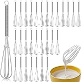Baderke 30 Pcs Mini Whisk Bulk Small Whisks for Cooking 304 Stainless Steel Tiny Whisk for Baking, Whipping, Beating Eggs, Mixing Sauces, Blending Ingredients (8 Inch)