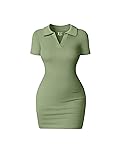 OQQ Women's Mini Dresses Sexy Ribbed Short Sleeve