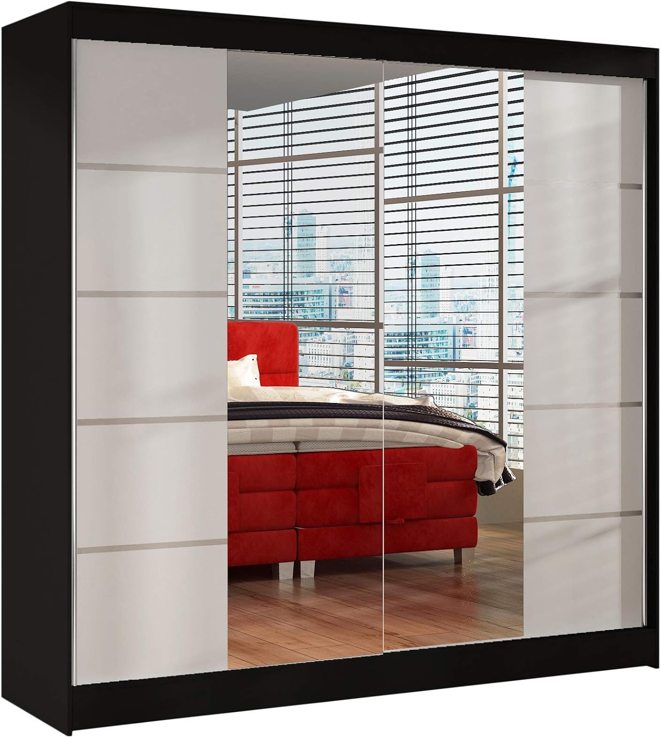 Design Kleiderschrank Mit Viel Stauraum In Weiß Mi Produktbild-Vorschau 11