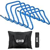 GHB Agility Hurdles Adjustable 8.3"&amp;12.6" Speed Training Equipment Set | Foldable, Sturdy, Drill Guide &amp;Carry Bag Included, For Amateur &amp; Athletes, Soccer &amp; Basketball