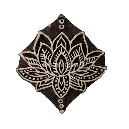 Sharvgun Tampons En Bois Motif Fleur De Lotus Tampons Pour