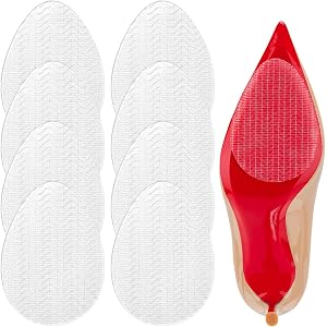 4 Pairs Clear Non Slip Shoe Pads, Anti-Slip Shoe Grips, Sole Protectors Traction Pads for High Heels and Dress Shoes