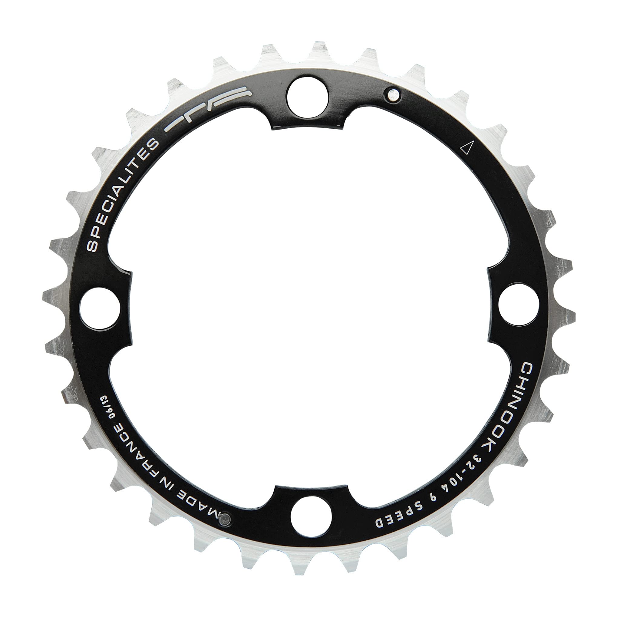 Spécialités TA Chinook 4 Arm 104pcd Middle 8/9 Speed Chainring, 42t, Black — image 1