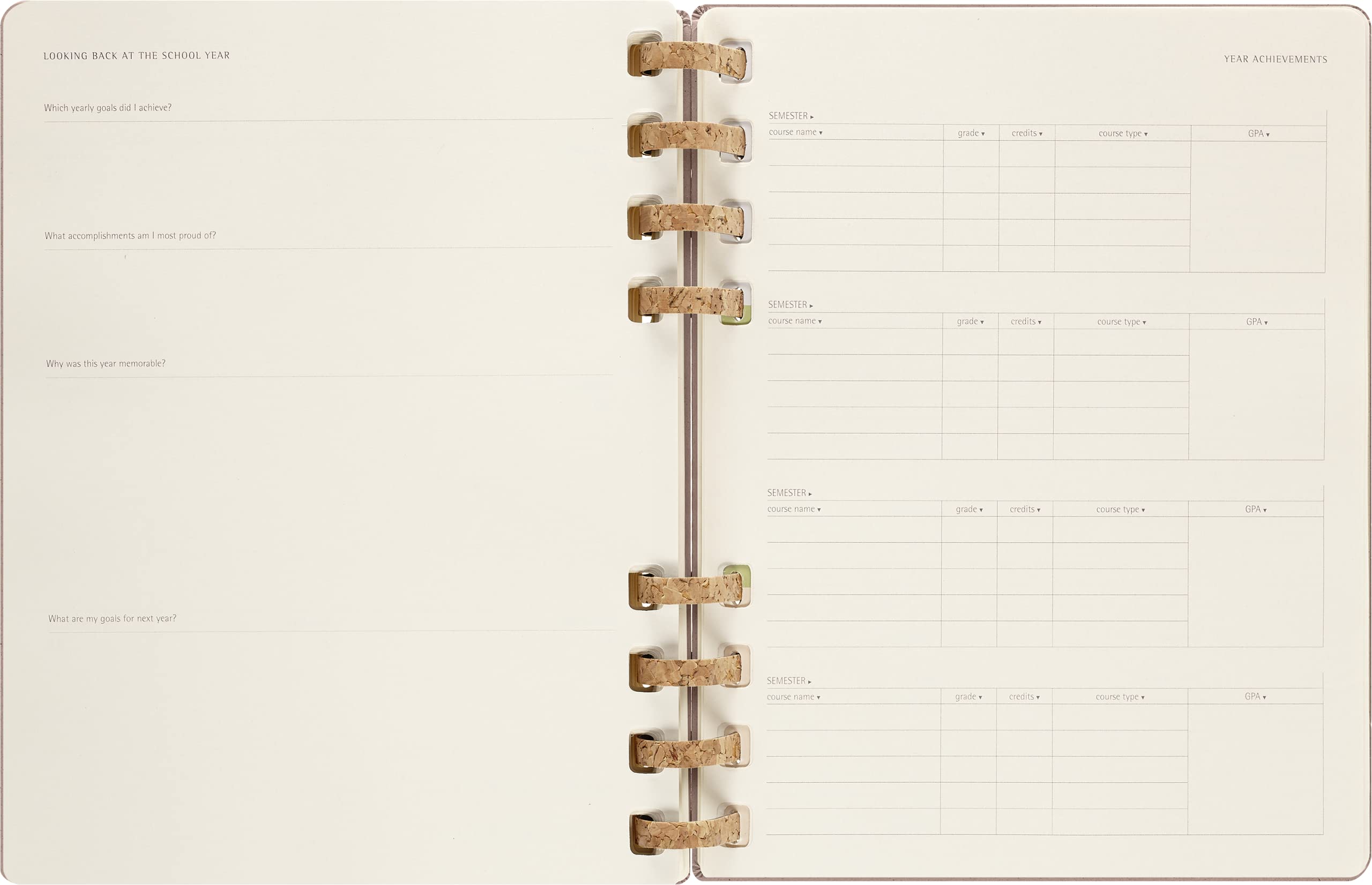 Moleskine 2024 Spiral Academic Planner, 12M, Extra Large, Crush Almond, Hard Cover (7.5 x 10)