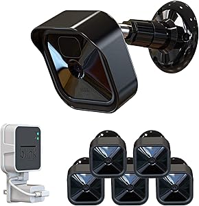 Blink Outdoor Camera Mount, Weatherproof Protective Cover and 360 Degree Adjustable Mount with Blink Sync Module 2 Outlet Mount for All-New Blink Outdoor Indoor Security Camera System (Black, 5 Pack)