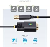 StarTech USB to DB9 RS232 Adapter Cable 1m FTDI COM Retention LED view 5