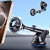 volport for Magsafe Car Mount [Dashboard & Windshield]: Universal Dash Magnetic Phone Holder [360° Rotatable Suction Cup], Strong Window Magnet Mobile Stand for iPhone Samsung Mag Safe Cell Phone Case