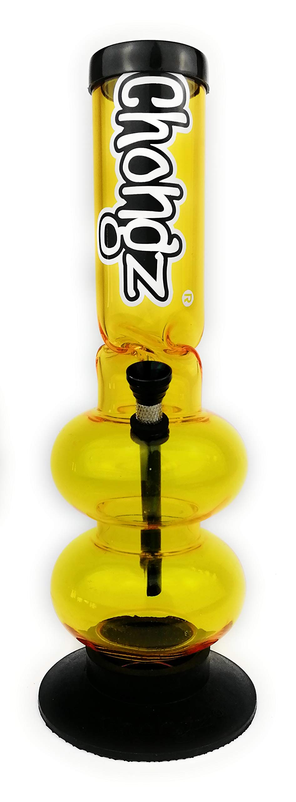Chongz Acrylic 30cm “Snug Slacks” Ice Twist Double Bubble Bong, Made from high Quality 3mm Acrylic Construction, Lightweight and Shatter-Resistant (Gold)