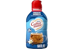NESTLE COFFEE MATE Coffee mate French Vanilla Flavored Coffee Creamer, Non-Dairy, Gluten-Free, Liquid Creamer for Coffee, Cholesterol Free, 126 Servings
