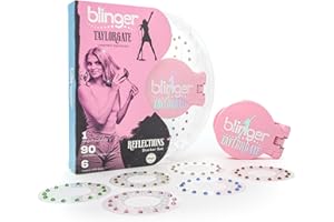 blinger® Limited Edition Reflections Starter Set with 90 Precision-Cut Glass Crystals Gems – as seen on Shark Tank| Pink Hair Accessories Styling Tool | Bedazzler Stamper Kit for Girls and Women