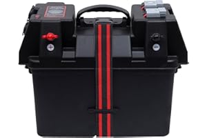 GarfatolRv Trolling Motor Smart Battery Box Marine Boat Group 24 Battery Power Center with Dual Anderson Connectors