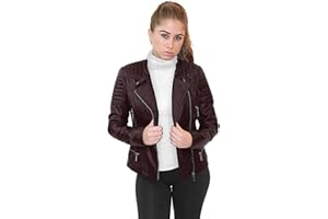 Olivia Miller Womens Faux Leather Zip Up Moto Biker Jacket