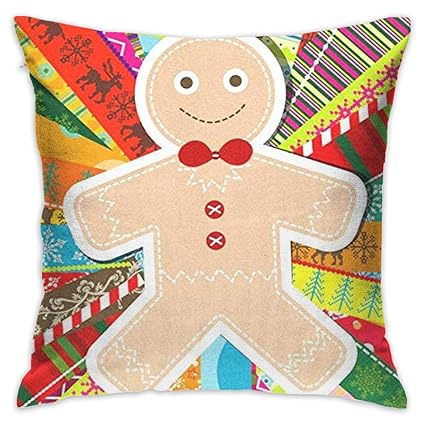 Amazon Com Jinxiang Throw Pillow Cover Gingerbread Man Christmas