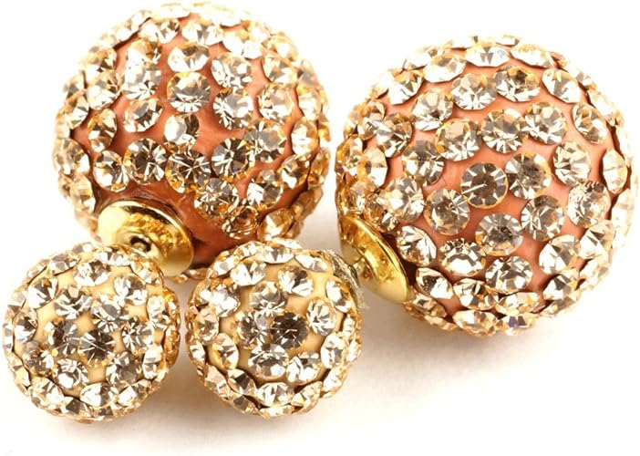 Amazon Atk21 カラー パヴェボール スワロフスキー ピアス レディース ゴージャス アクセサリー ゴールド ピアスキャッチ 通販