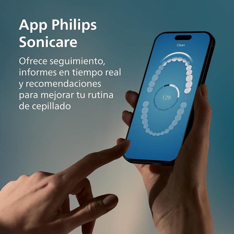 Sonicare DiamondClean Smart 9400 cepillo dental eléctrico, sónico con aplicación, sensor de presión, 4 modos de cepillado y 3 niveles de intensidad, negro, modelo HX9918/89