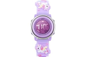 L LAVAREDO Kids Watches Girl Watches Ages 3-12 Sports Waterproof 3D Cute Cartoon Digital 7 Color Lights Wrist Watch for Kids