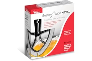 New Metro Design Beater Blade Metal TH-MGY Compatible with KitchenAid 4.5-5 Qt Tilt-head Stand Mixer, Grey