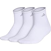 adidas womens Cushioned Quarter Ankle Socks (3 Pairs) Durable & Comfortable