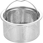 Miskall Kitchen Sink Drain Basket, 3-inch Basket for Kitchen Sink Strainer Replacement, Deep Cup with Handle, SUS 304 Stainless Steel