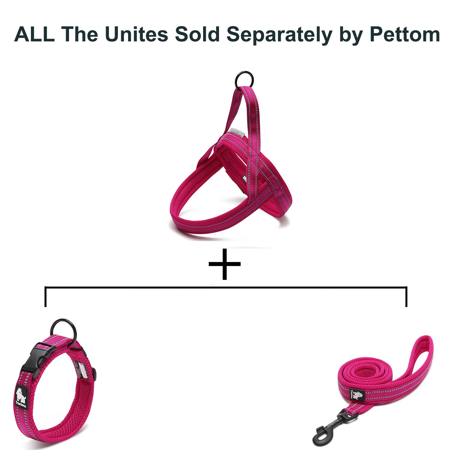 Pettom No-pull Dog Harness Soft Padded Mesh Pet Harness-3M Reflective for Small, Medium & Large Dogs