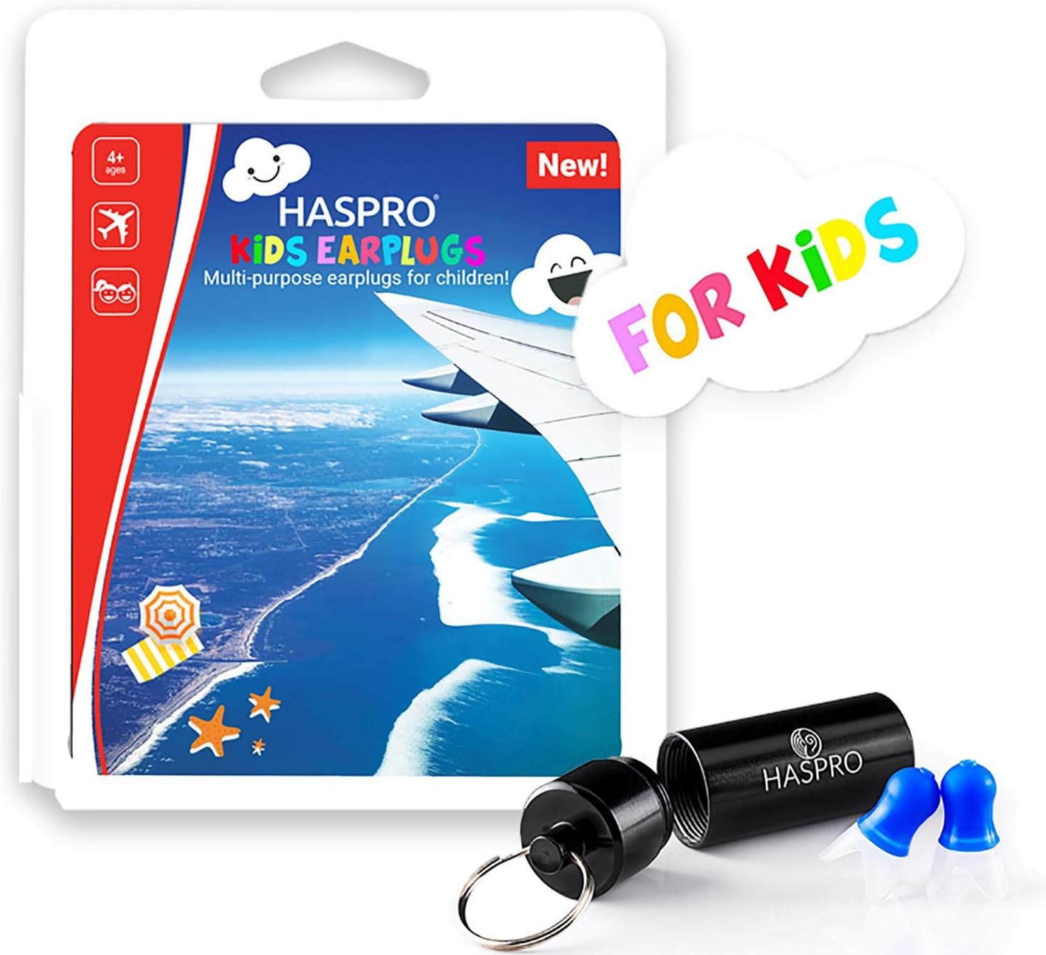 HASPRO® Fly Kids Earplugs Multipurpose Travel Earplugs for Kids