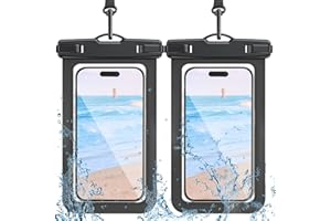DNNBAO 2 Pack Waterproof Phone Pouch with Adjustable Lanyard for iPhone 16 15 14 13 12 Pro Max, for Samsung Galaxy S25/S24 up to 7.5", IPX8 Water Proof Phone Case Dry Bags Black/Black