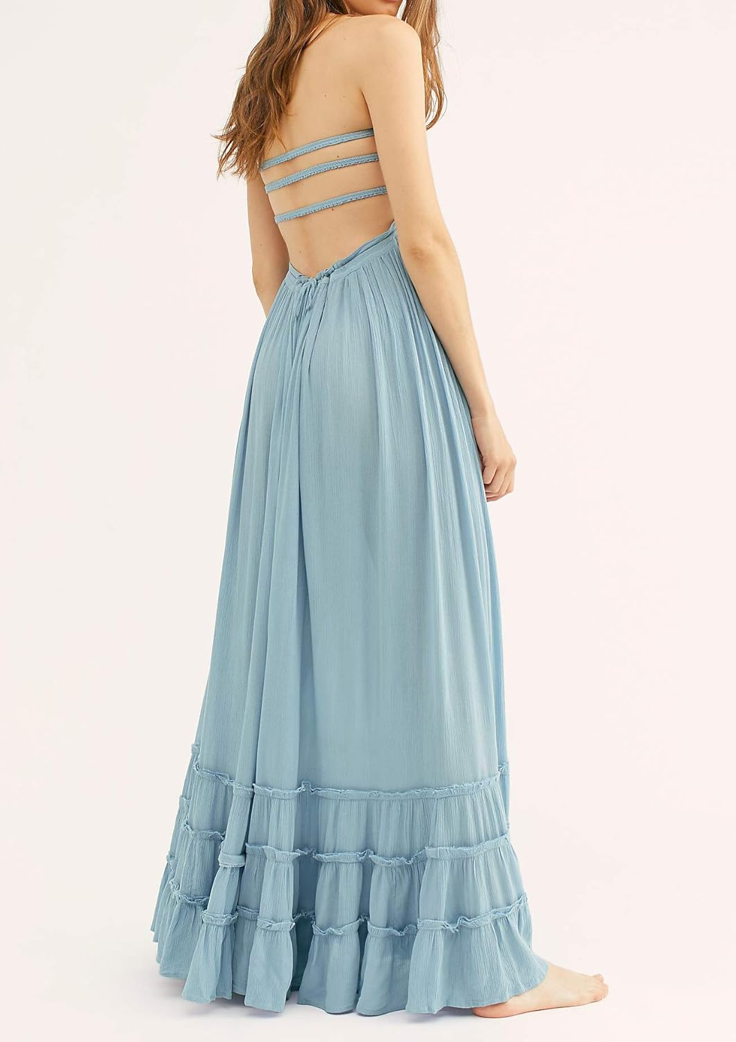 R.Vivimos Womens Summer Cotton Sexy Blackless Long Dresses at  Women’s Clothing store