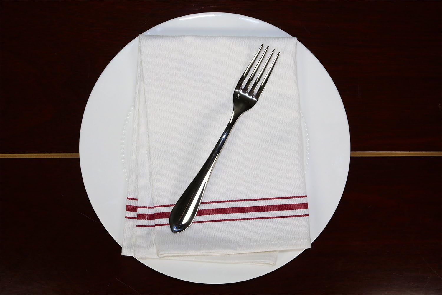 RC ROYAL CREST by Sigmatex - Lanier Textiles NK182632BRD Bistro 100% Cotton Stripe Cloth Napkins, Restaurant Quality, Large Size 18" x 26", 12 Pack (Red Stripes): Home & Kitchen