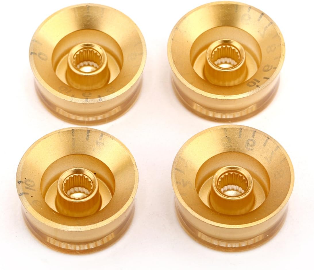 Musiclily Basic Metric Speed Knobs Tone Volume Control Knobs for Epiphone Les Paul SG Electric Guitar Gold with Black Number (Set of 4) - Image 4