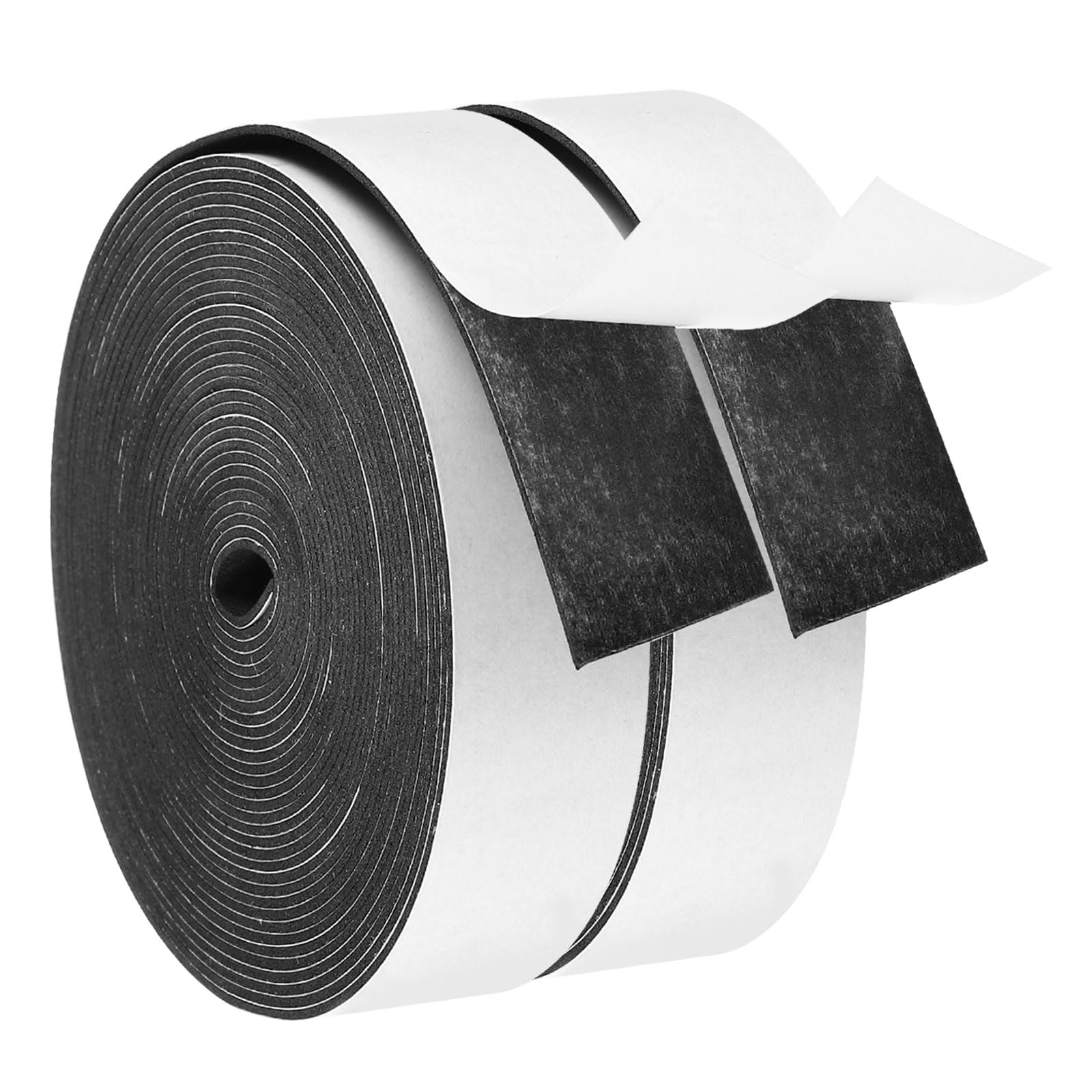 PATIKIL Weather Stripping Door Seal, 2 Roll 5m/16ft Sealing Foam Tape Single Sided Strip for Window Door Insulation, Black (13/16 Inch x 1/16 Inch x 16Ft)