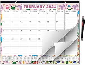 2020-2021 Large Monthly Desk Pad Calendar Planner Academic, Cactus Design with Magnets for Fridge, Desktop August 2020 to December 2021, Wall Calendar 17.3