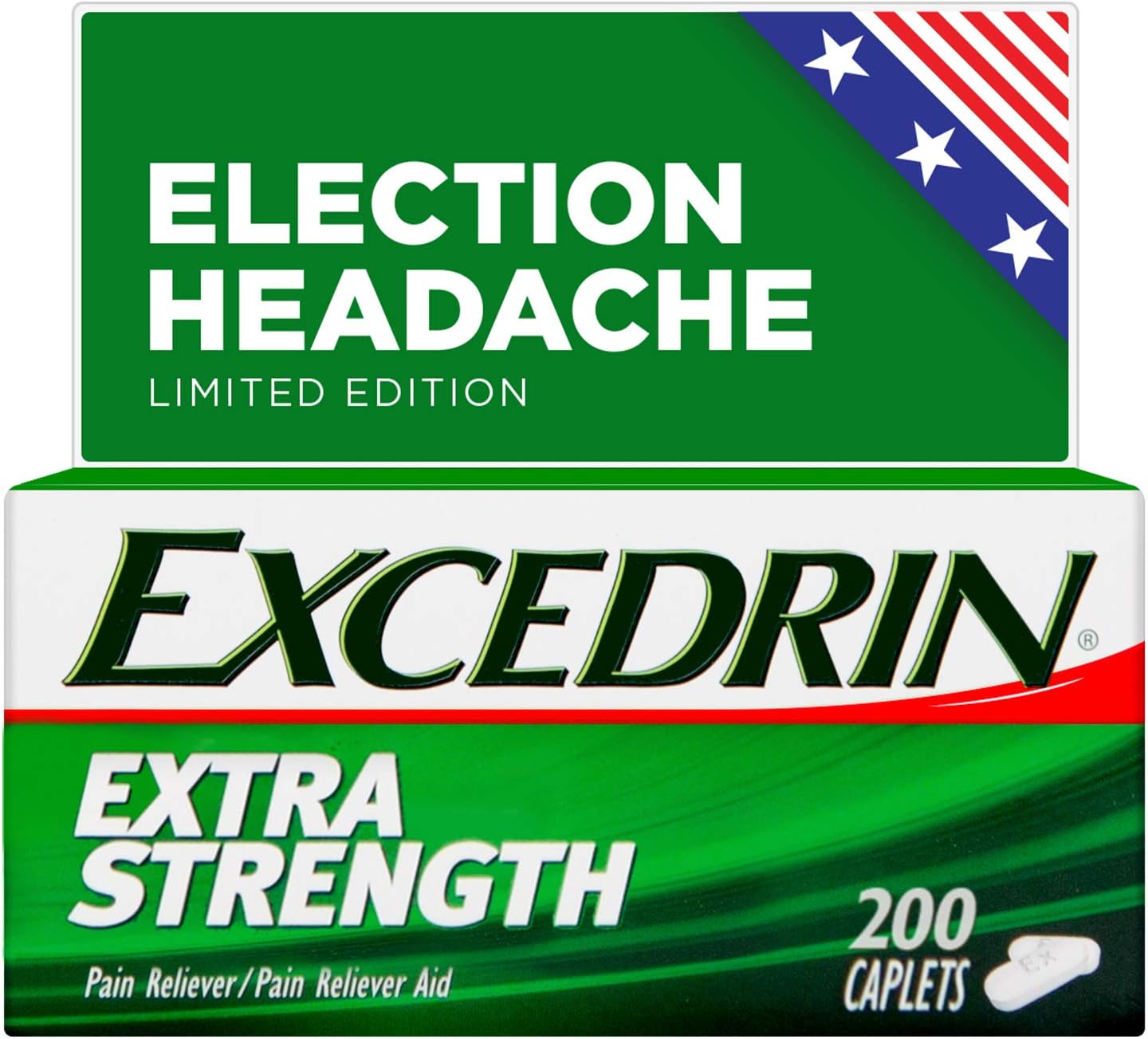 Excedrin Extra Strength Election Headache Relief Caplets – Limited Edition While Supplies Last – 200 Count (packaging may vary): Health & Personal Care