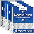 Nordic Pure 12x12x1 (11 3/4 x 11 3/4 x 3/4) Pleated MERV 12 Air Filters 6 Pack