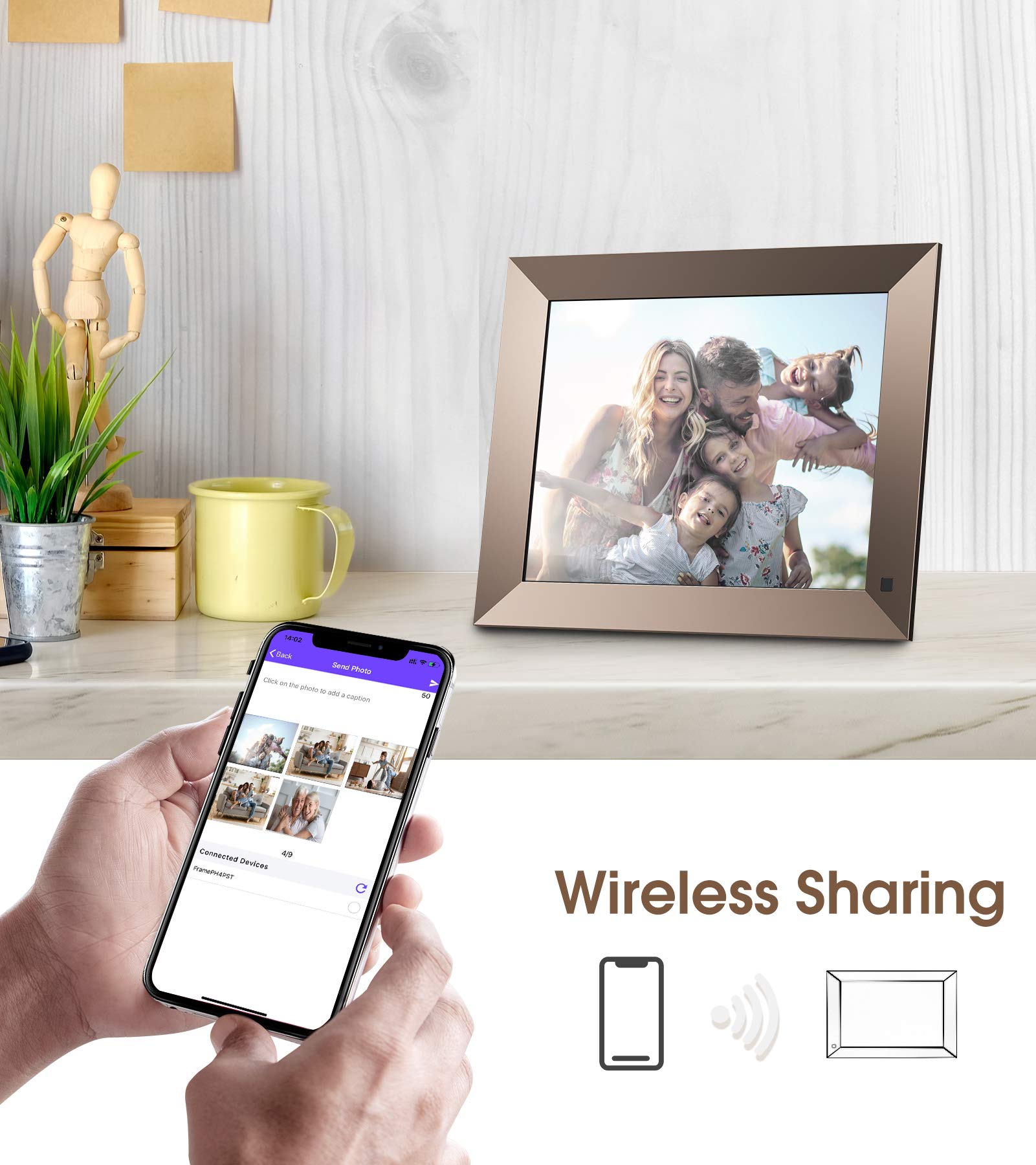 Dragon Touch 10 Inch WiFi Digital Picture Frame,Adjustable Magnetic Stand,IPS Touch Screen HD Display,16GB Storage,Motion Sensor,Auto-Rotate,Share Photos and Video via App and E-mail(Classic 10 Elite)