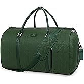 Convertible Garment Duffle Bags for Travel - Carry On Garment Bags With Toiletry Bag, Large Weekender Bags for Women Men 2 in 1 Hanging Suitcase Suit Travel Duffel Bags (2pcs Set, Green)