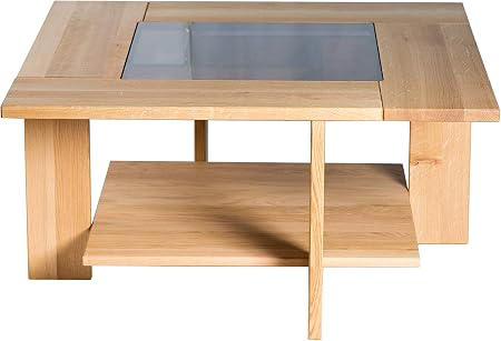 Table En Bois Avec Plateau En Verre Grande Table Extensible Plateau Verre Et Pieds Bois Otilia