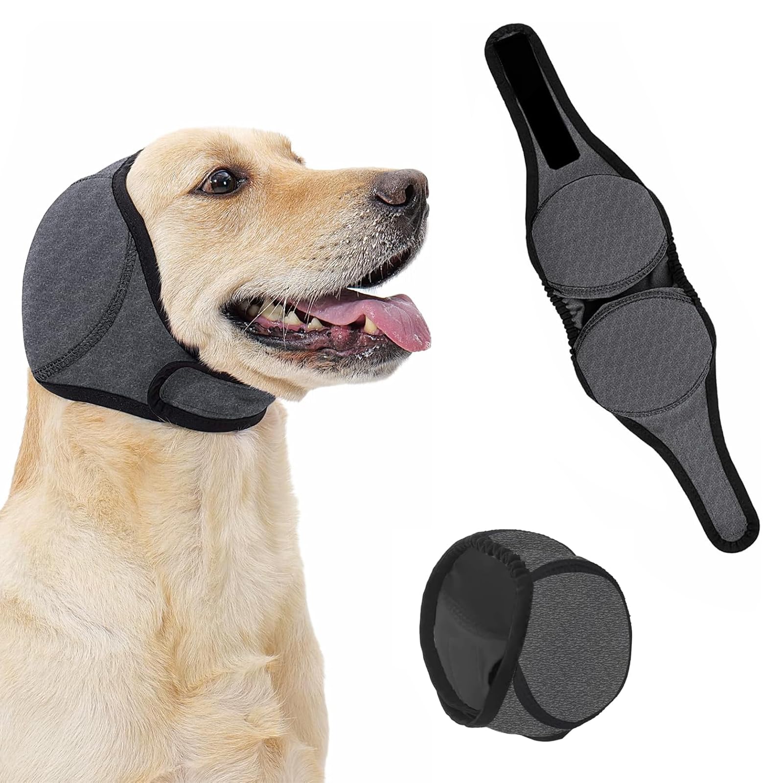 Photo 1 of 2026 New Dog Ear Muffs (Thickened) for Noise & Bath - Waterproof Protection with Elastic Calming Hoodie, Grooming & Anxiety Relief, Suitable for Various Occasions - Outdoor and Home (L)