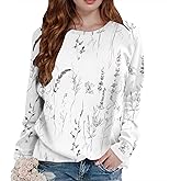 BIVENANT Womens Floral Printed Sweatshirts Fall Oversized Pullover Tops Long Sleeve Crewneck Casual Going Out Tops