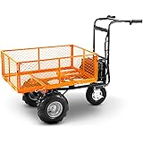 SuperHandy Utility Cart Hand Truck Power Wagon Super Duty Electric 48V DC 500W Max 500LBS Load and 1000LBS Hauling
