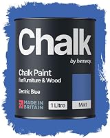 Hemway Electric Blue Chalk Paint 1L Matt Finish for Furniture & Walls
