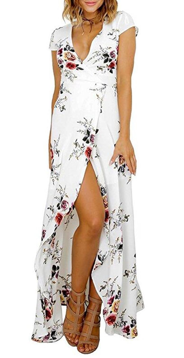 boutique chiffon frill wrap maxi dress