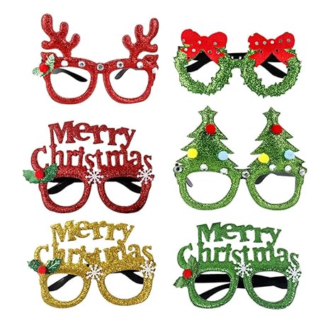 BESTOYARD 2 Stücke Weihnachten Brille Weihnachtsbaum Rentier Spaßbrille Partybrille Weihnachtsdeko Weihnachten Geschenk für K