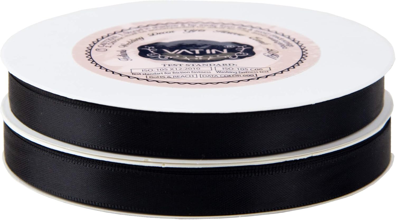 VATIN 10mm Double Faced Black Polyester Satin Ribbon - Image 3