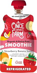 Once Upon A Farm, Organic Strawberry Banana Swirl Smoothie, 4 Ounce