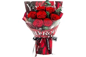 Yonihawk Preserved Flowers Bouquet, Natural Long Lasting Preserved Roses Bouquet with Gift Box, Real Flowers Bouquet for Valentine's Day, Anniversary, Birthday, Mother's Day