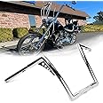 TIGERSGATE Sportster Dyna Softail Ape Hangers 1.25 inch Diablo Handlebar for Harley 1995-Up Road King 1998-2013 Road Glide (CHROME, 12 INCH)