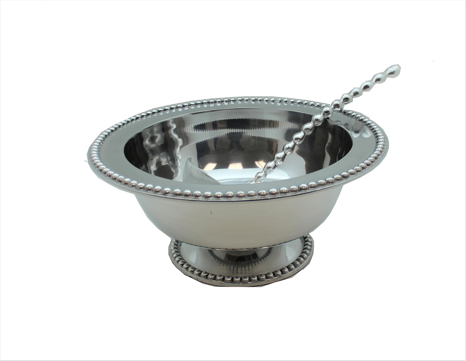 PUNCH BOWL AND BEADED LADLE (BEADED, PEWTER) Punch Bowls