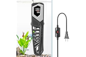 HITOP 800W Titanium Aquarium Heater: Digital Fish Tank Heater with External Controller, Submersible Aquarium Heater with Over-Temperature Protection for Saltwater and Freshwater 100-250Gallon